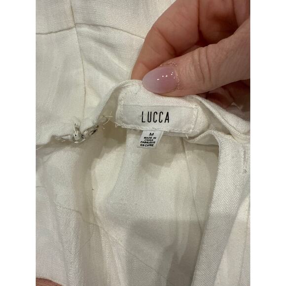 Lucca Couture Mini Dress with Side Lace Up Detail in White, M - Picture 9 of 9